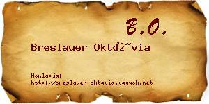Breslauer Oktávia névjegykártya